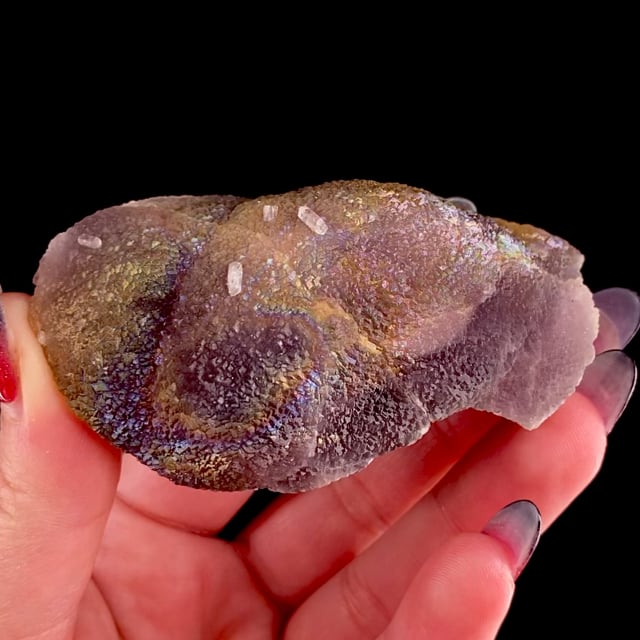 Fluorite with rare rainbow iridescence