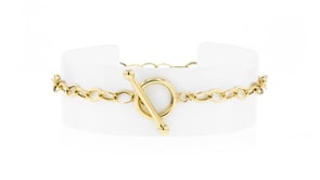10kt Yellow Gold Cable-Link Toggle Bracelet