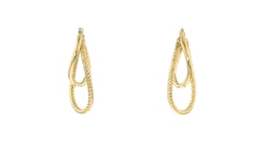 Italian 10kt Yellow Gold Double-Oval Hoop Drop Earrings