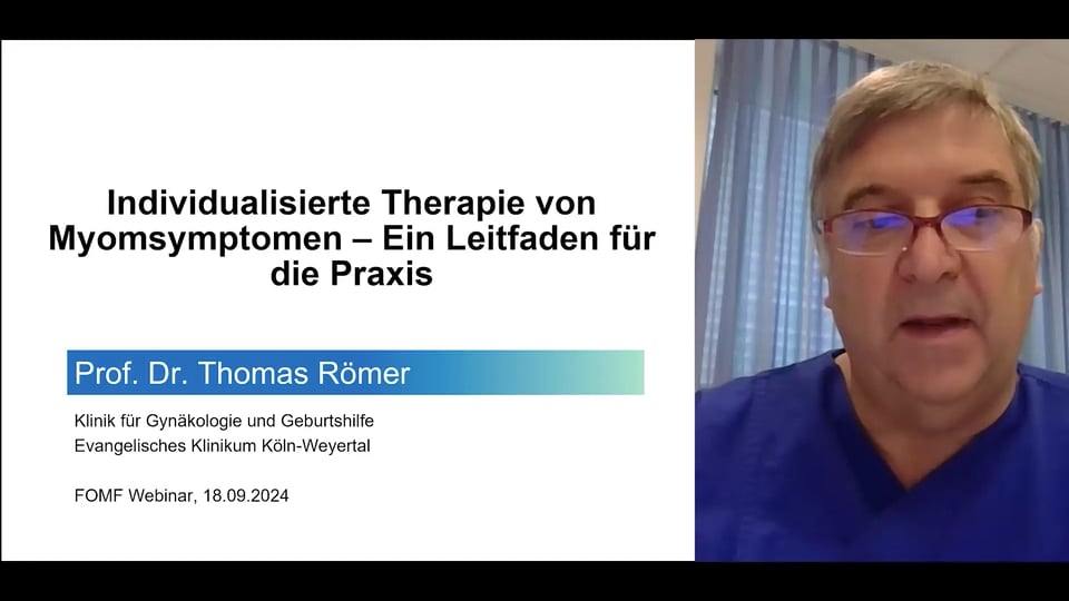 Symposium: WebUp Experten-Forum Gynäkologie 18.09.2024 - Individualisierte Therapie von Myomsymptomen – Ein Leitfaden für die Praxis