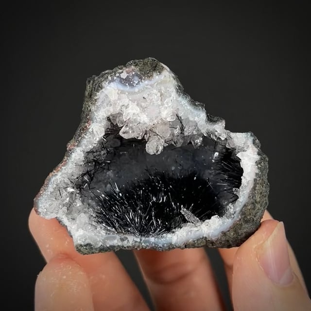 Goethite in Quartz geode