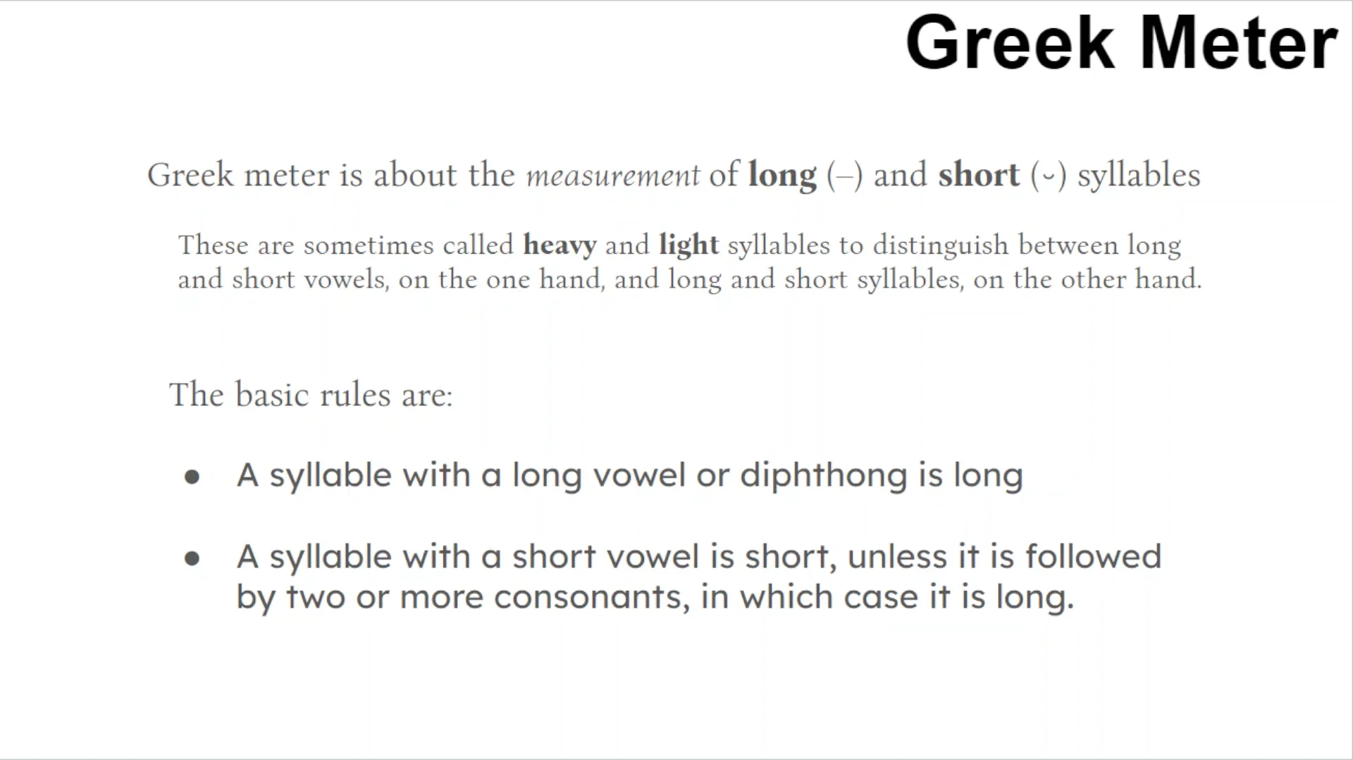Greek Meter