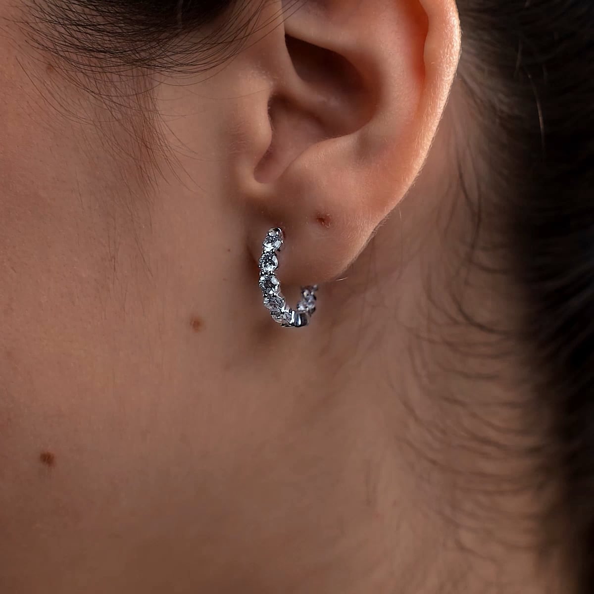 2 ctw Round Lab Grown Diamond Inside Out Hoop Earrings Grownbrilliance