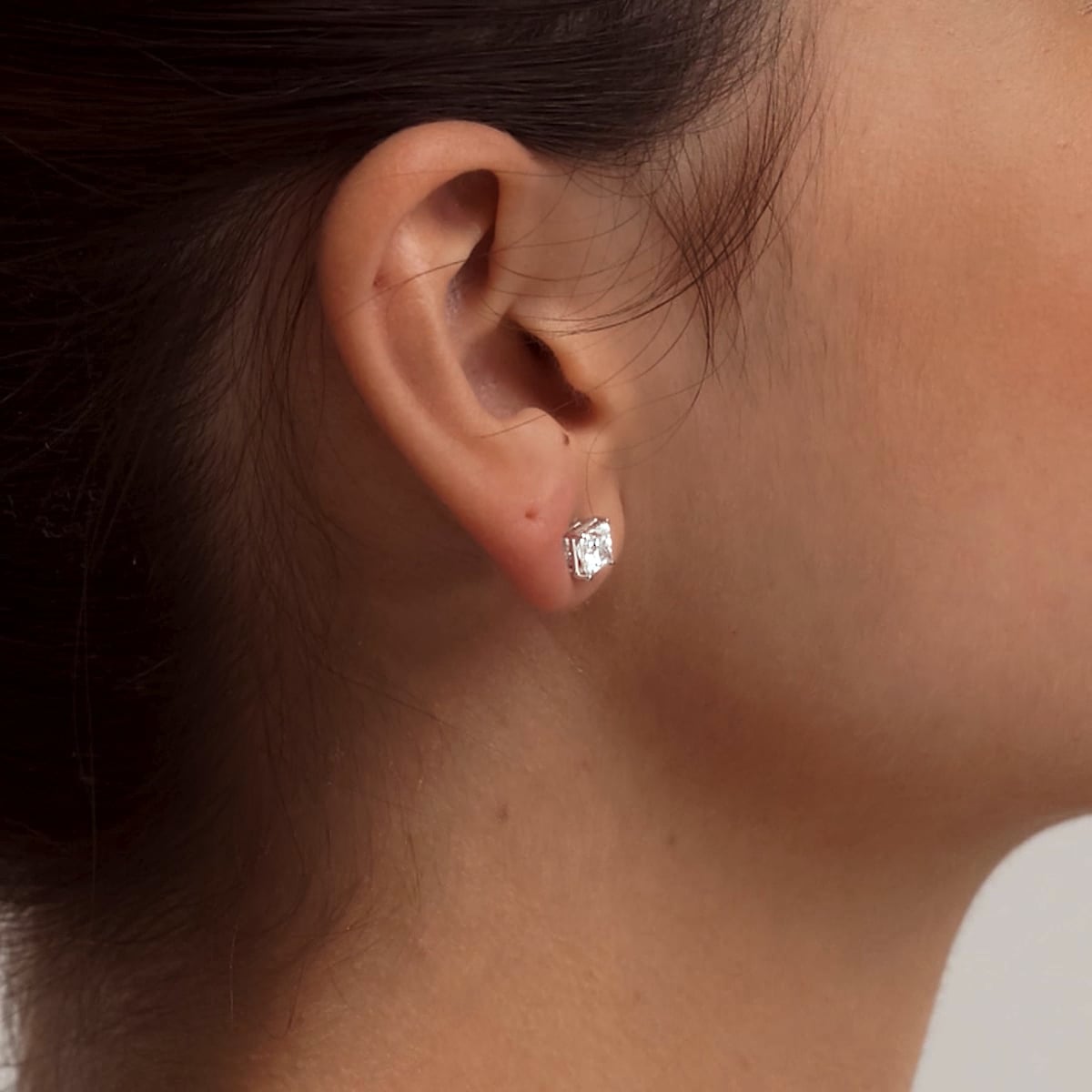 1 1/2 ctw Princess Lab Grown Diamond Solitaire Stud Earrings