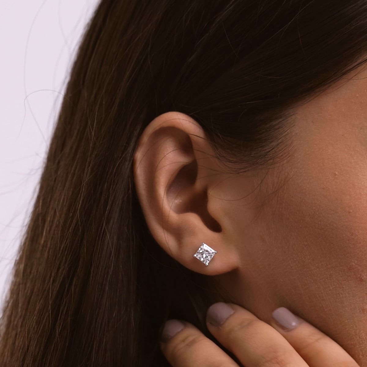 product video 2 for 2 ctw Princess Lab Grown Diamond Solitaire Certified Stud Earrings