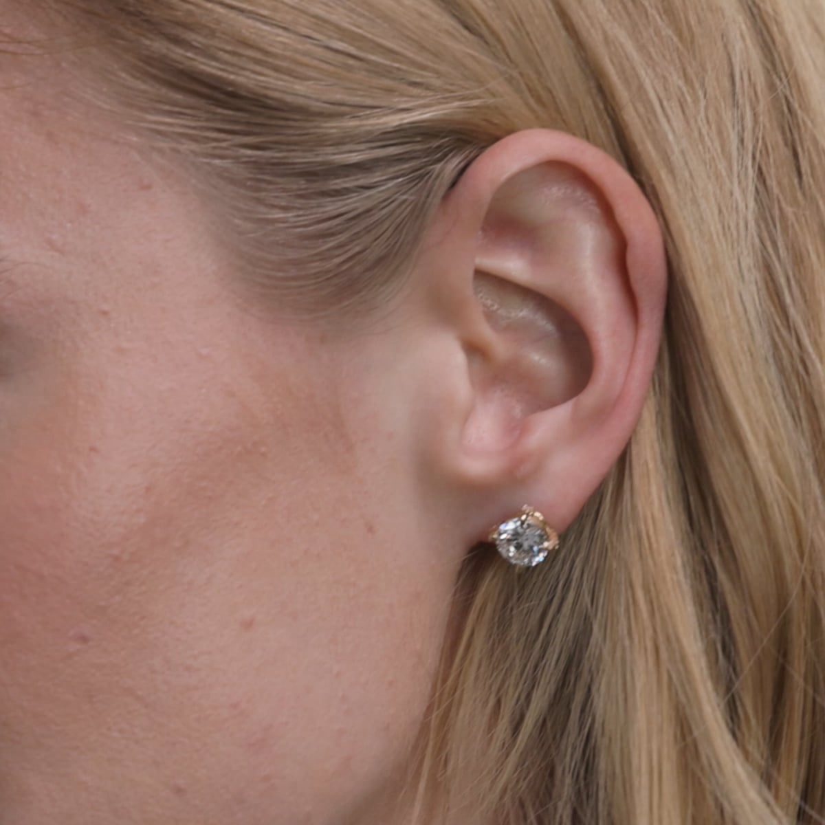 product video 2 for 3 1/8 ctw Round Lab Grown Diamond Side Stone Stud Earrings