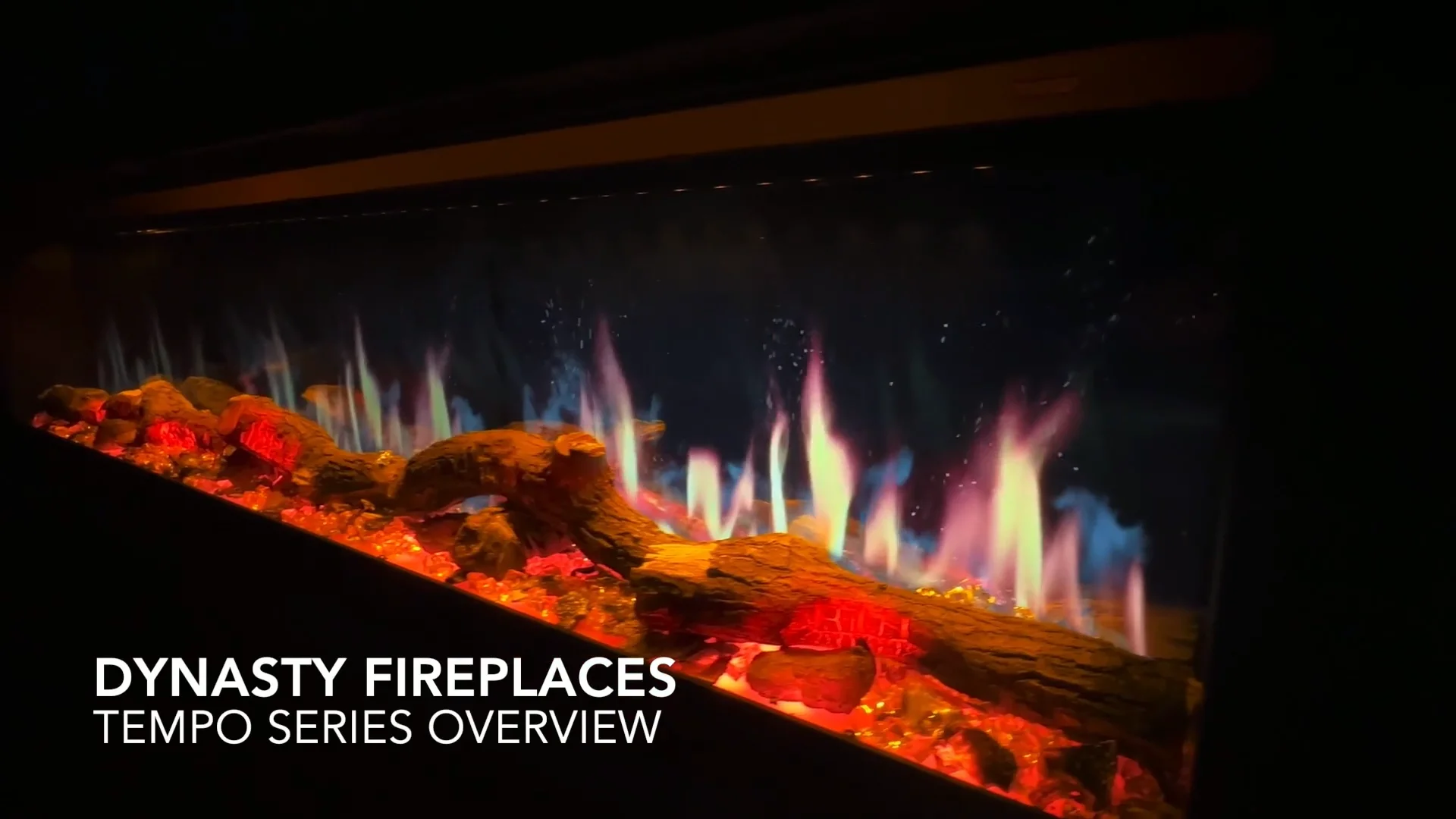 Dynasty Tempo 52 inch Virtual Linear Recessed Electric Fireplace