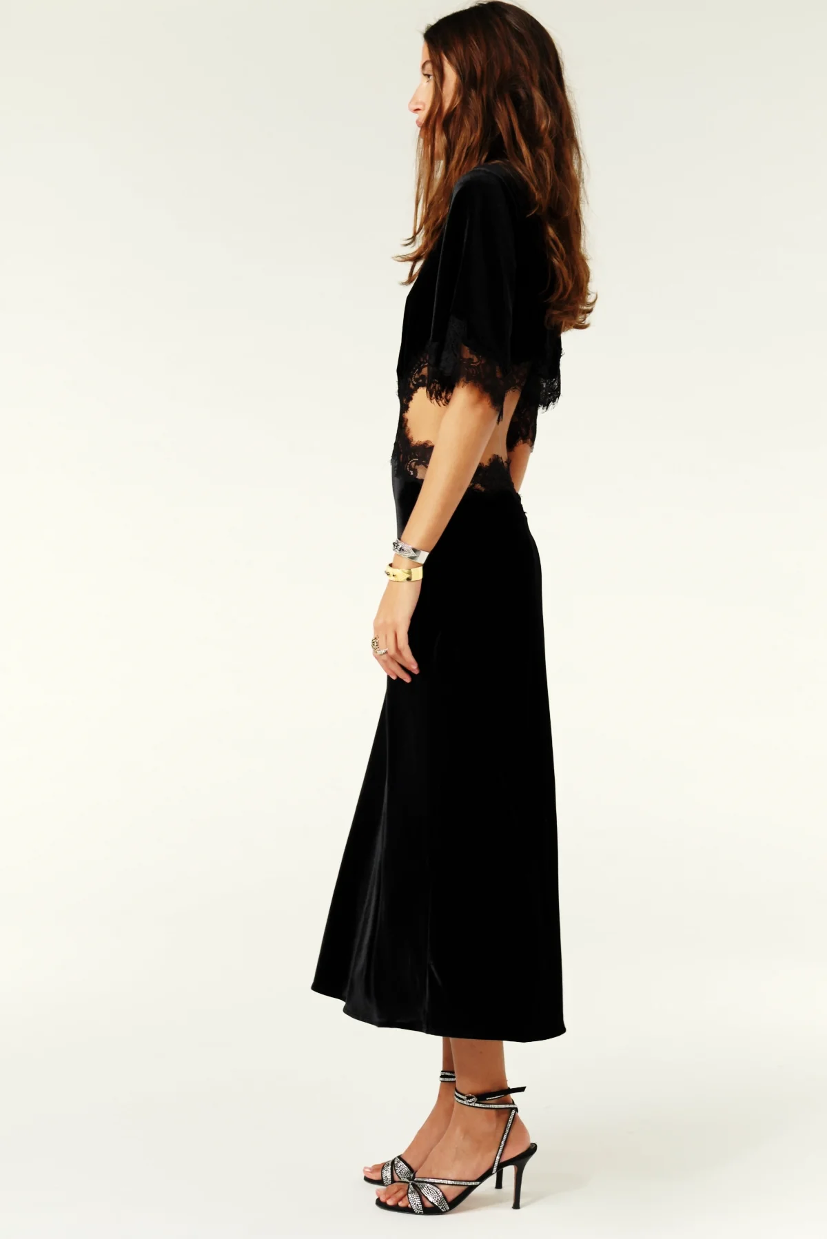 Velvet Midi Dress Velae Black // ba&sh SG