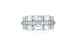 1.00 ct. t.w. Aquamarine and .20 ct. t.w. Swiss Blue Topaz Ring in Sterling Silver