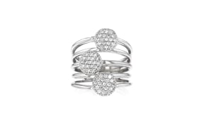 C. 1990 Vintage .80 ct. t.w. Diamond Multi-Row Circle Ring in 14kt White Gold