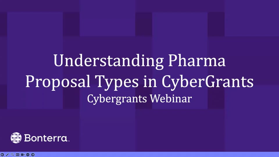 Understanding Pharma Proposal Types in CyberGrants