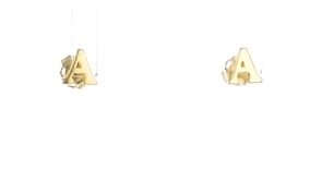 14kt Yellow Gold Initial Stud Earrings