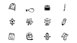 Animated Fall and Autumn Doodles, an Outline Icon by Prosymbols (Thumbnail 3 of 3)