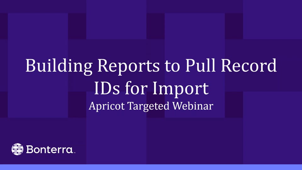 Building Reporting to Pull Record IDs for Import