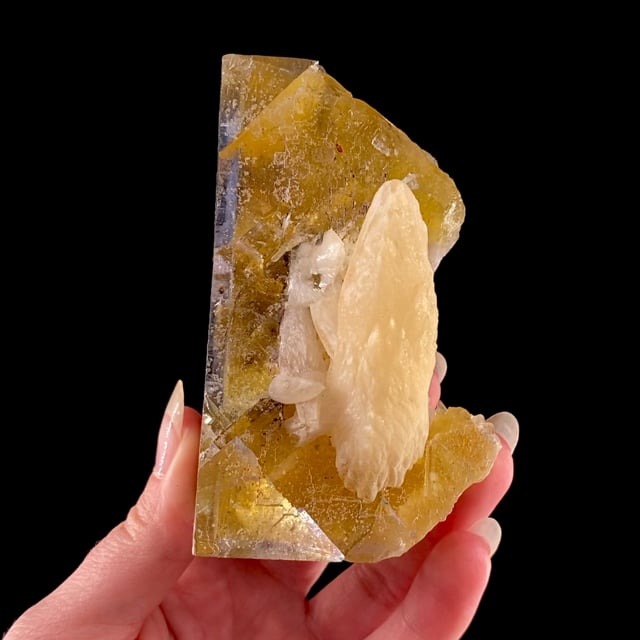 Calcite on Fluorite