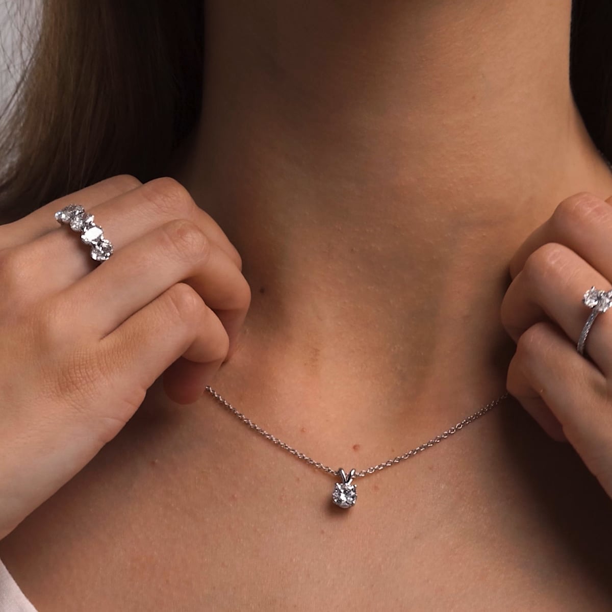 product video 2 for 2 ctw Round Lab Grown Diamond Split Bail Solitaire Pendant with Adjustable Chain