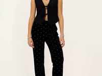 Black velvet trousers with beads | My Jewellery