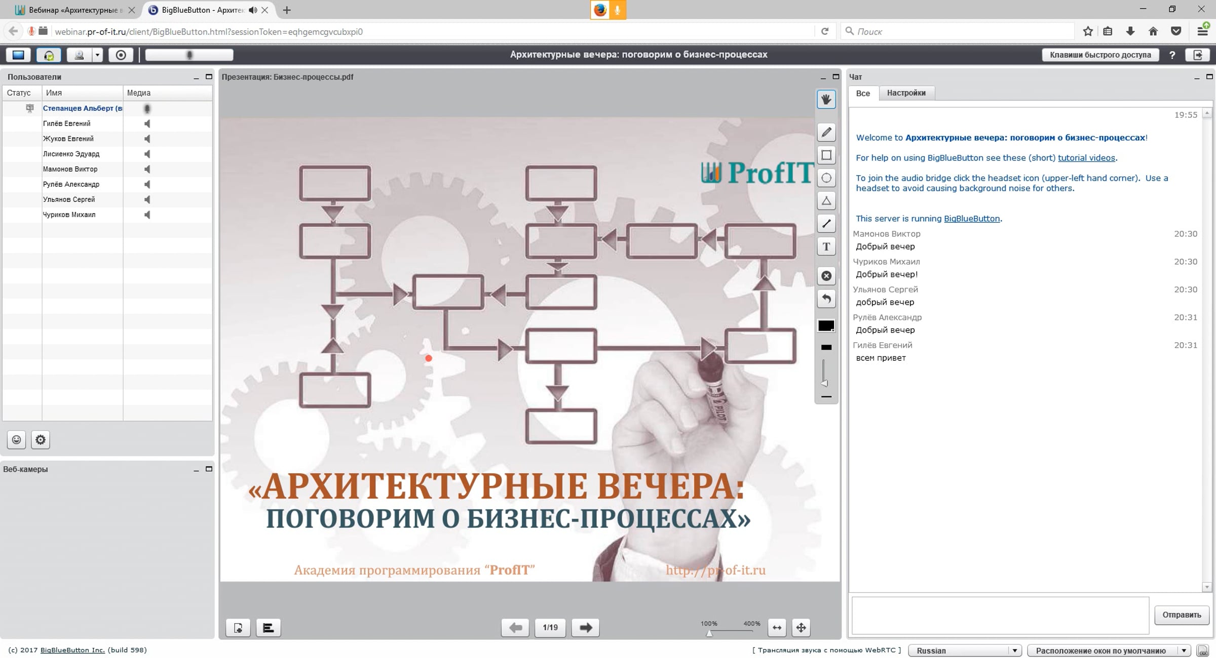 Архитектурные вечера: поговорим о бизнес-процессах