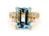 Emerald-Cut Aquamarine and Diamond Ring in 18K Yellow Gold &#40;3/4 ct. tw.&#41;