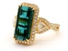 Green Tourmaline and Diamond Ring in 18K Yellow Gold &#40;1 ct. tw.&#41;