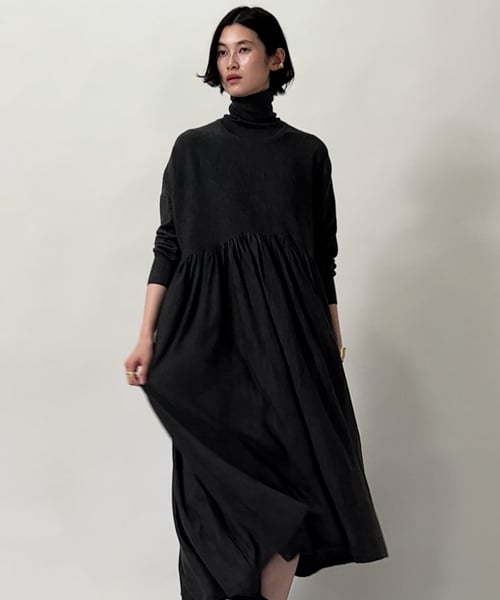 一部追加予約】ウールハイネックギャザーワンピース | [公式]カレン  