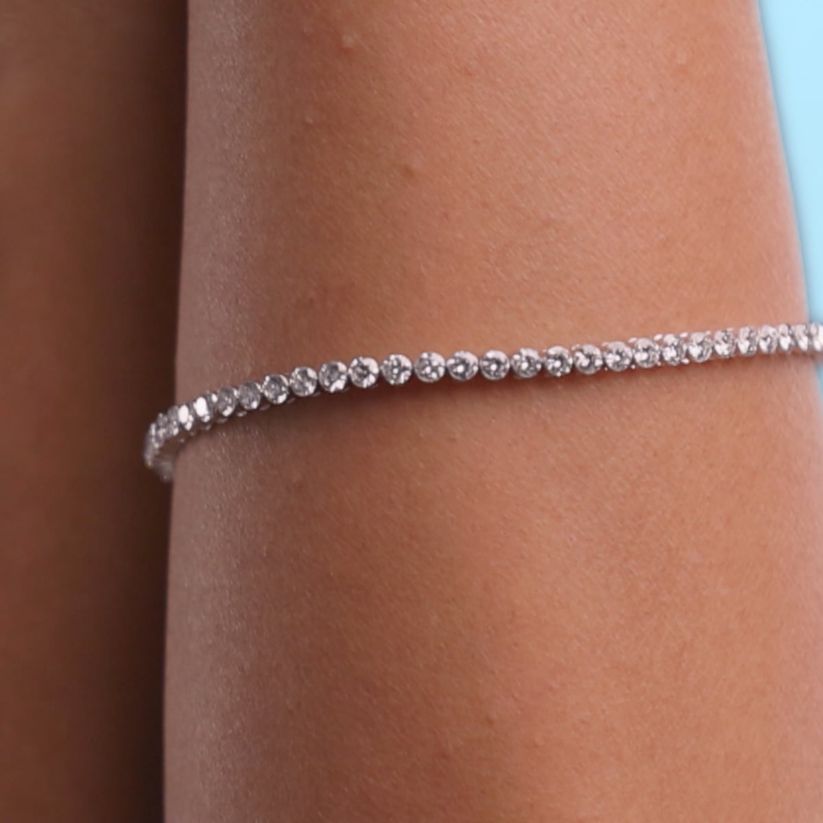 Boundless Eternity Bracelet 14K White Gold, F, VS2