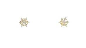 .20 ct. t.w. Diamond Snowflake Earrings in 18kt Gold Over Sterling