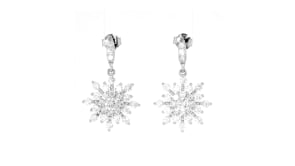 Italian 2.60 ct. t.w. CZ Snowflake Drop Earrings in Sterling Silver