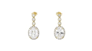 5.90 ct. t.w. CZ Drop Earrings in 18kt Gold Over Sterling