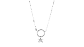 Diamond-Accented Bow Charm in Sterling Silver