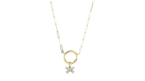 Diamond-Accented Bow Charm in 14kt Yellow Gold