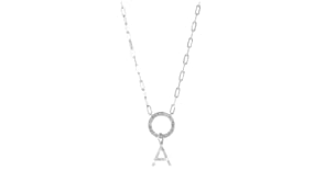 Diamond Initial Charm in Sterling Silver