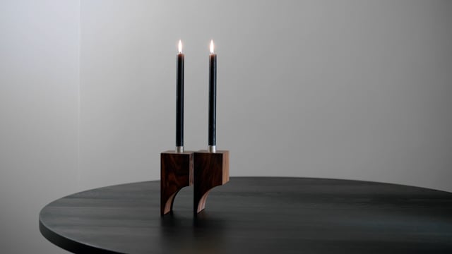 Acer Candle Holder R:2 in Walnut