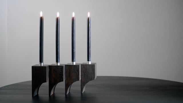 Acer Candle Holder R:4 in Oak