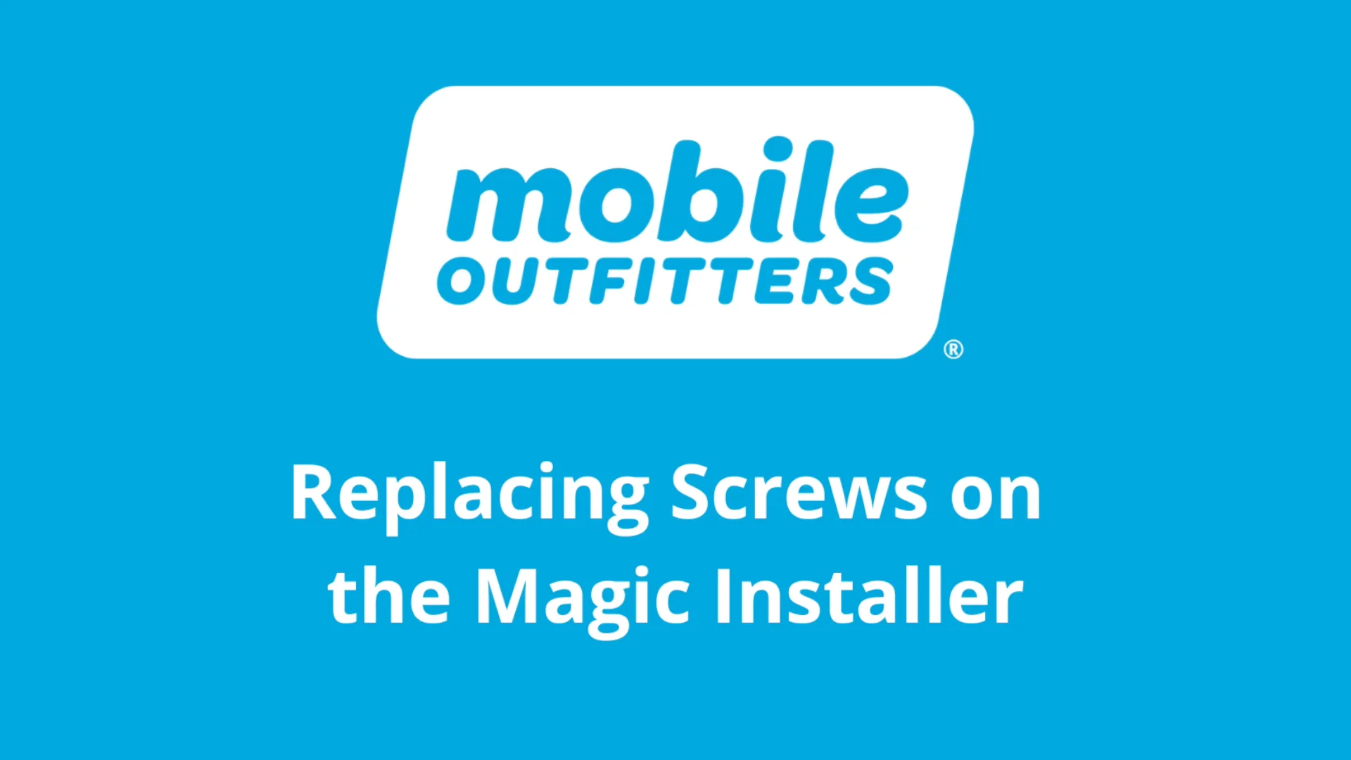 Replacing the Screws on the Magic Installer