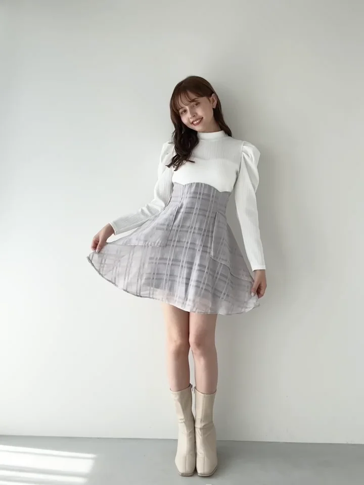バックリボンパワショルミニコルセットワンピース|ダズリン バックリボンパワショルミニコルセットワンピース|ダズリン