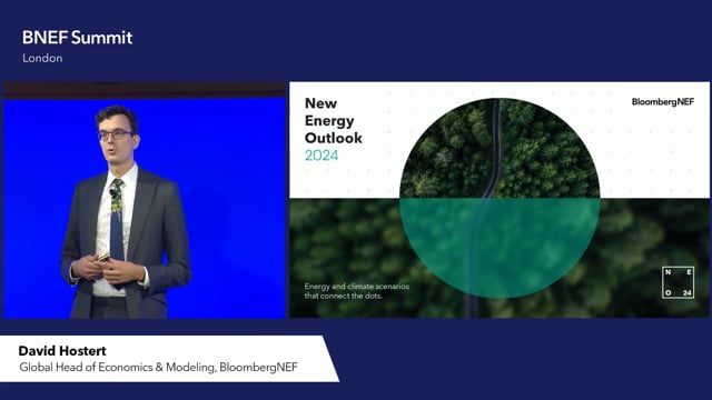 Watch "<h3>BNEF Talk: Energy and Climate Scenarios: Usefulness, Gaps, Measuring Progress</h3>

David Hostert, Global Head of Economics & Modeling, BloombergNEF"