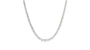 3.00 ct. t.w. Graduated Lab-Grown Diamond Tennis Necklace in 18kt Gold Over Sterling