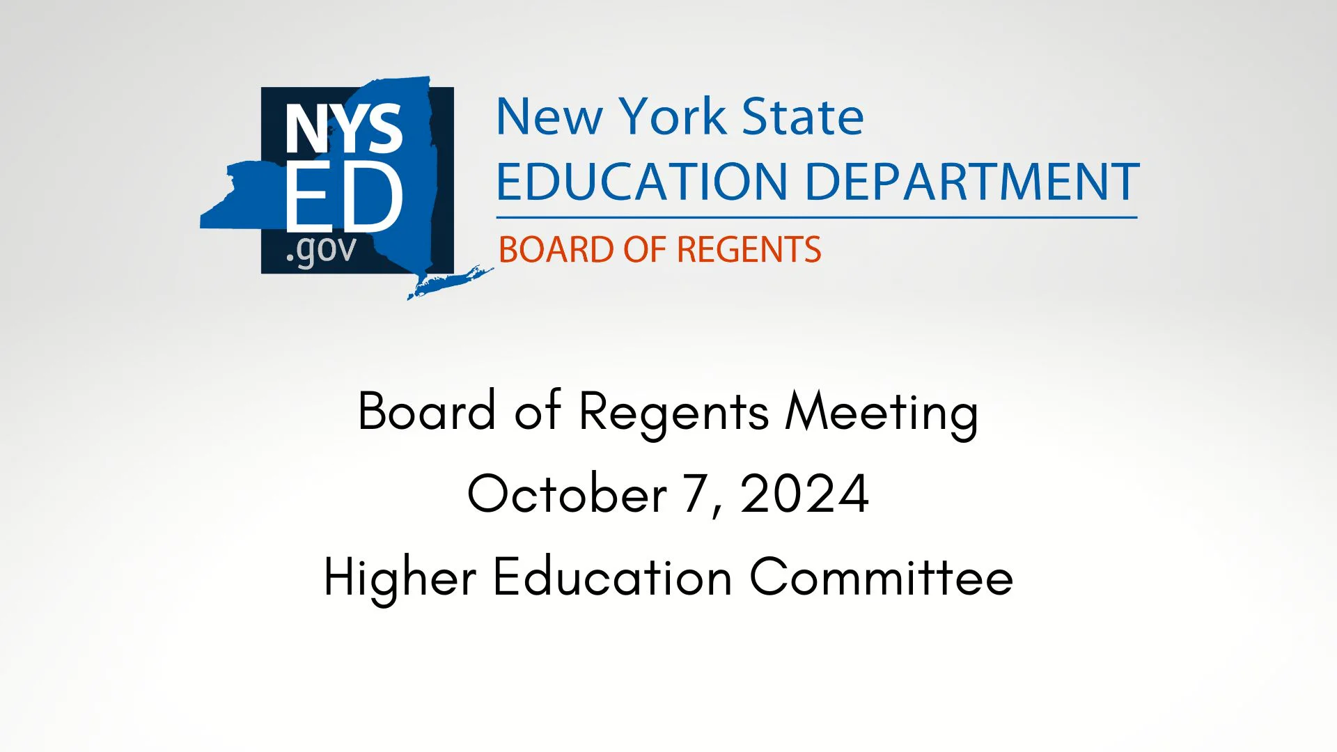 Board of Regents Higher Education Committee Meeting - October 7, 2024