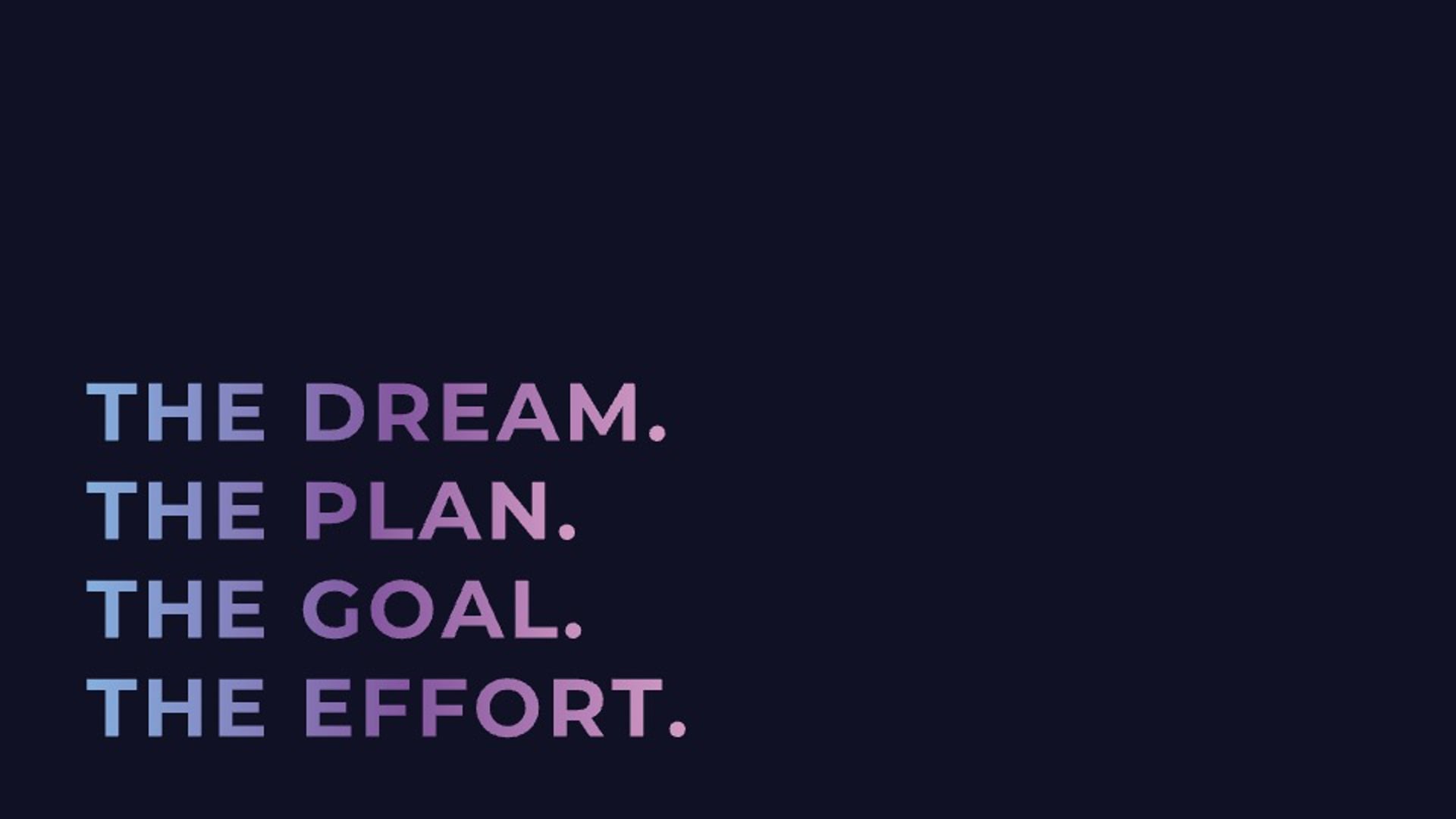 Live2Lead Presentation - The Dream. The Plan. The Goal. The Effort.