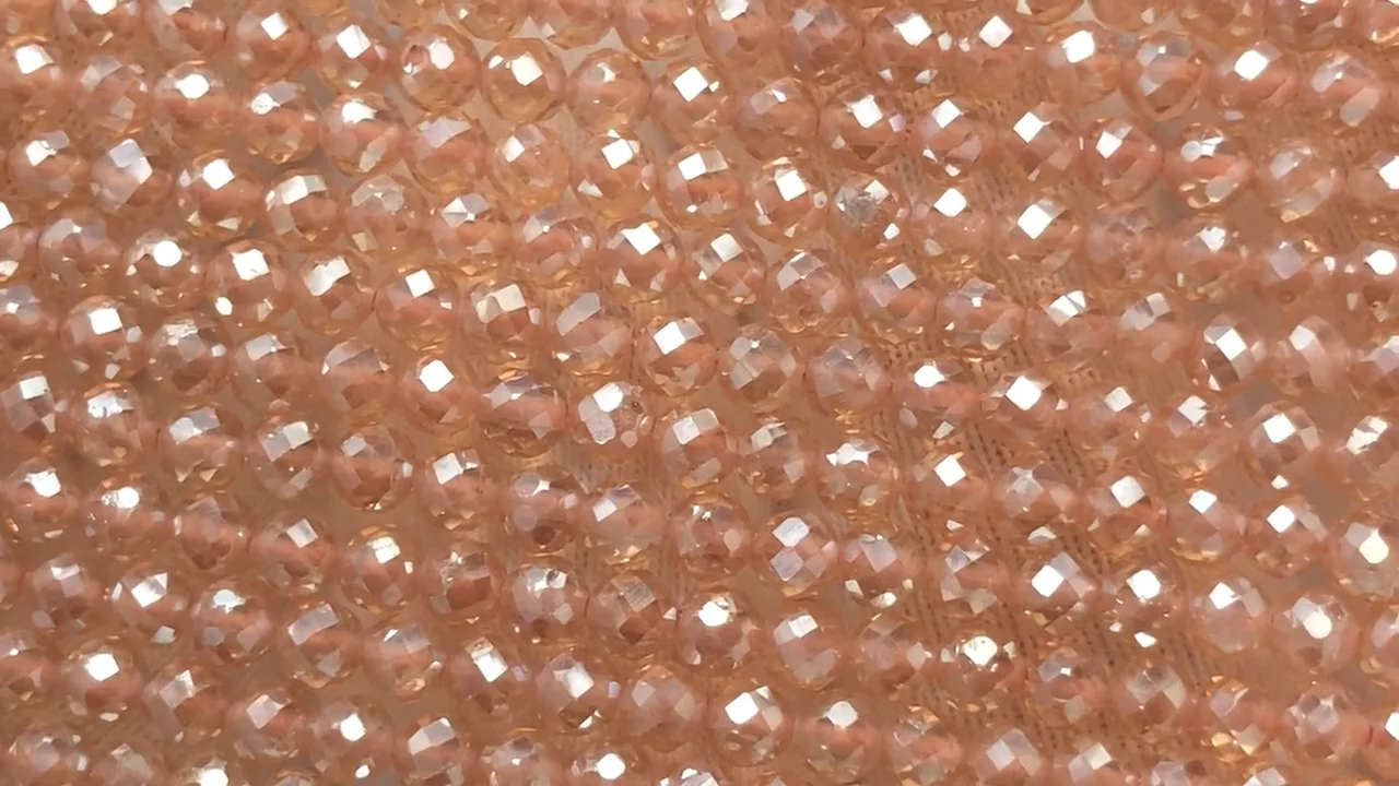 オレンジフラッシュクリスタル ラウンドカット3mm 1連(約36cm