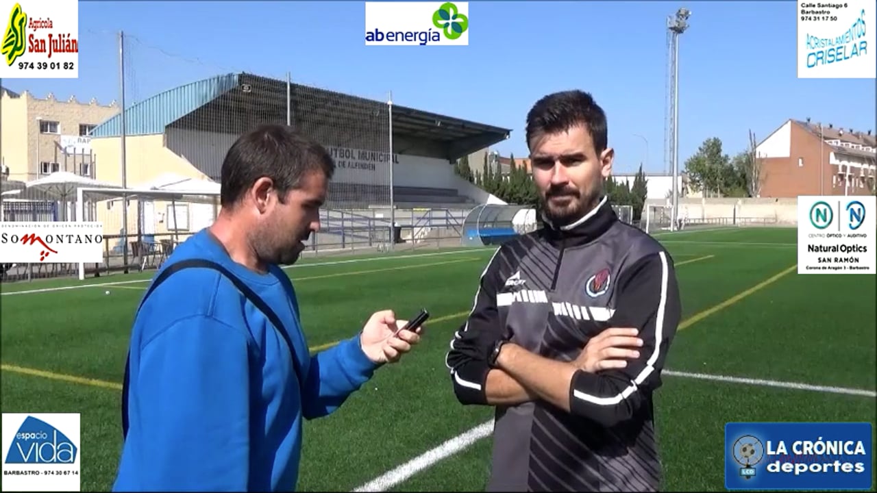 CARLOS PUERTOLAS (Entrenador Alfindén) AD Alfindén 1-2 CD Sadabense / J6 - Regional Preferente G1