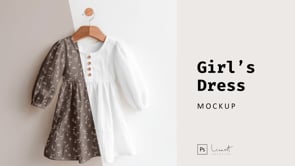 Girl's Dress Mockup, an Apparel Mockup by LinnestCreative (Thumbnail 2 of 5)