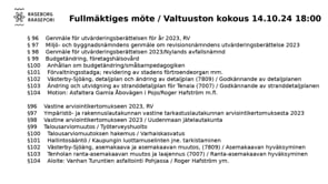 Raseborgs fullmäktigemöte 14.10.2024