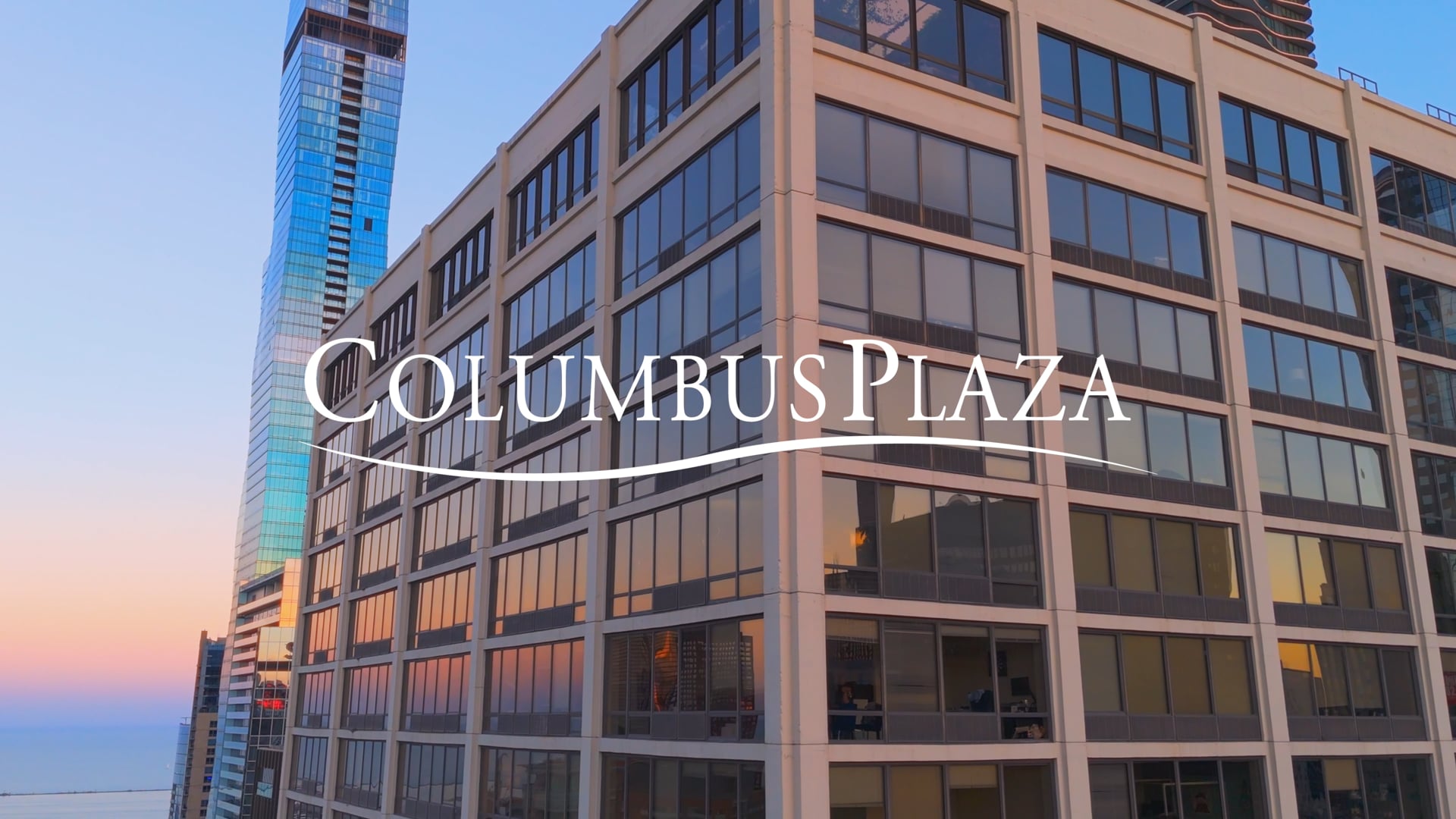 Columbus Plaza Sunset Drone Video