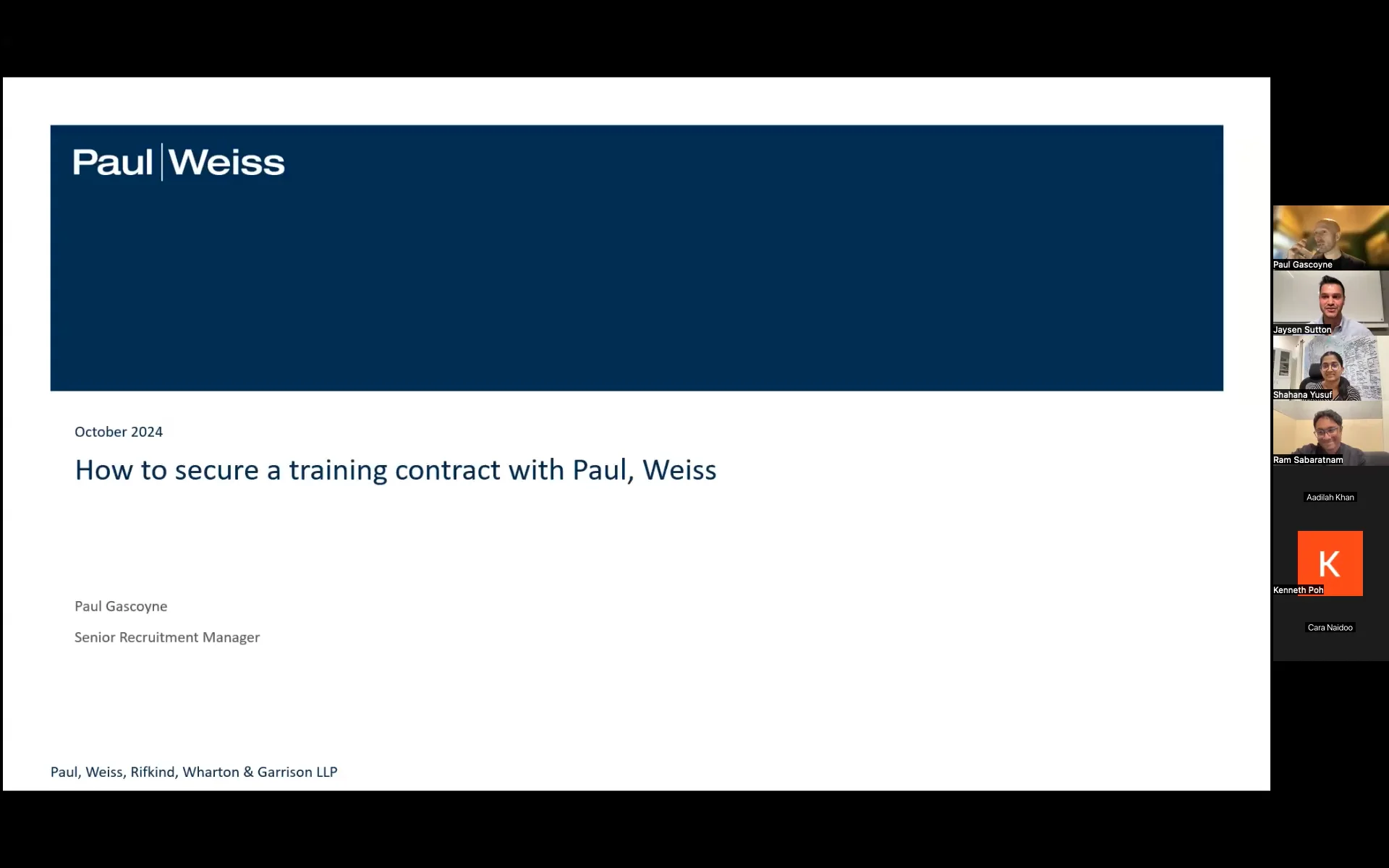 How to secure a training contract with Paul, Weiss