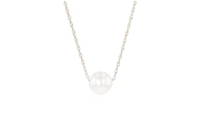 7-7.5mm Cultured Akoya Pearl Necklace in 14kt Yellow Gold