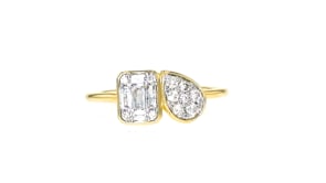 .33 ct. t.w. Lab-Grown Diamond Toi et Moi Ring in 14kt Yellow Gold