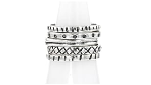 Sterling Silver Jewelry Set: Five Stackable Rings