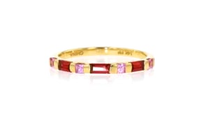 .40 ct. t.w. Garnet and .20 ct. t.w. Pink Sapphire Ring in 14k Yellow Gold